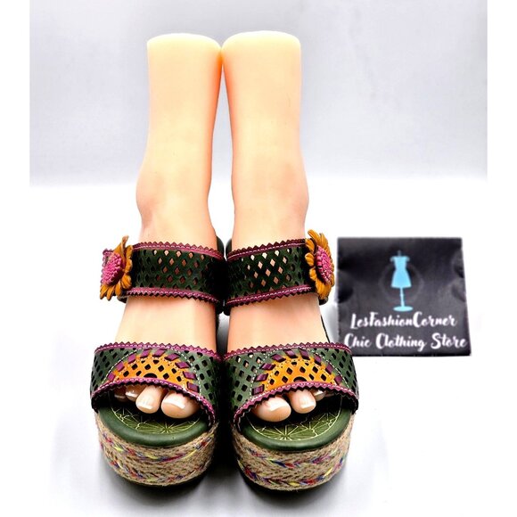Spring Step L'ARTISTE Women Virgie Floral Platform Sandals Size 10.5 2229 - Picture 10 of 16